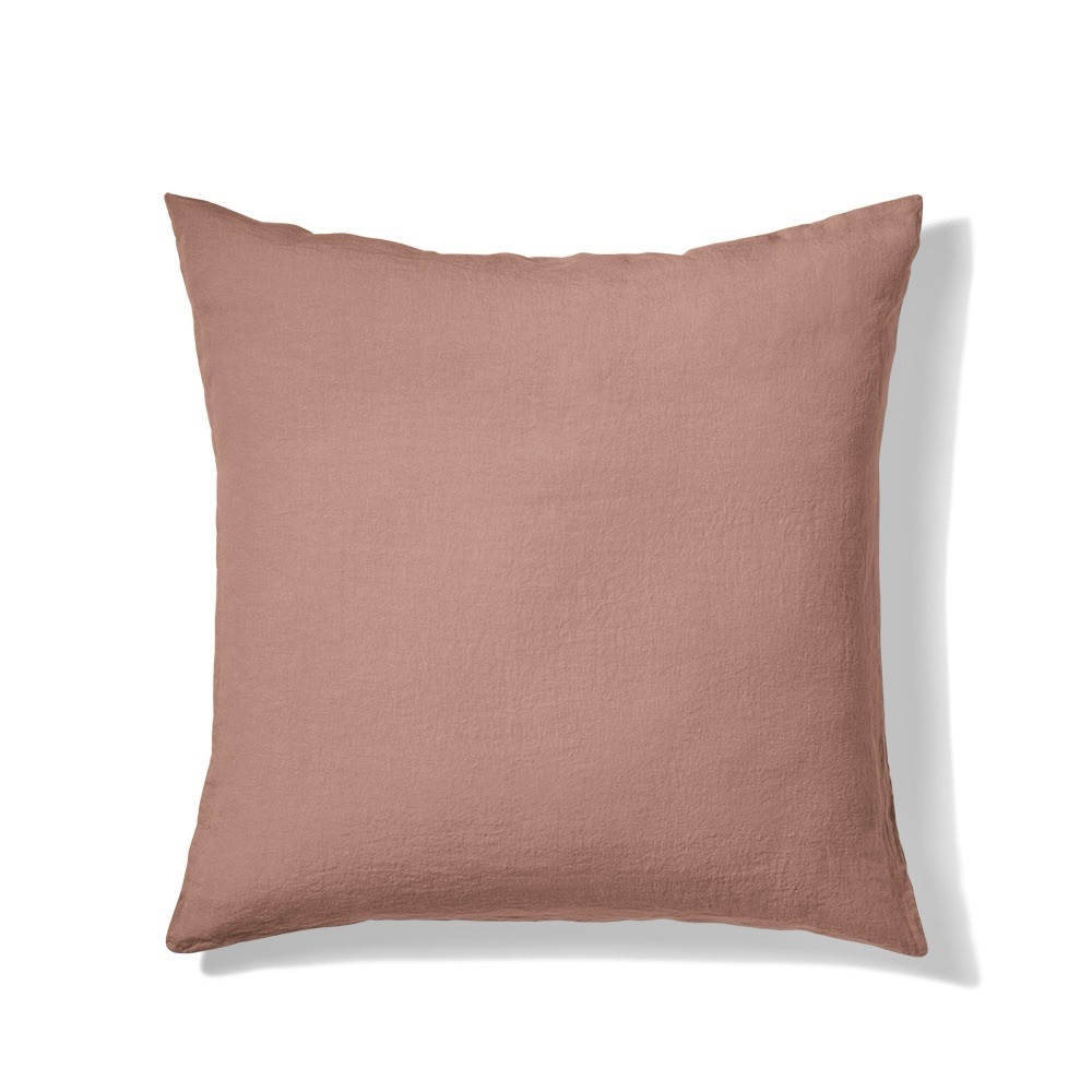 Washed Linen Pillowcase – Clay Pink